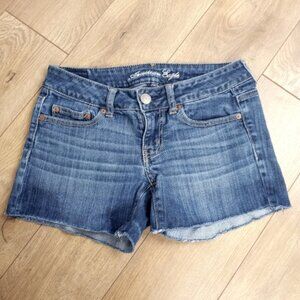 American Eagle Outfitters Stretch Raw Hem Jean Shorts